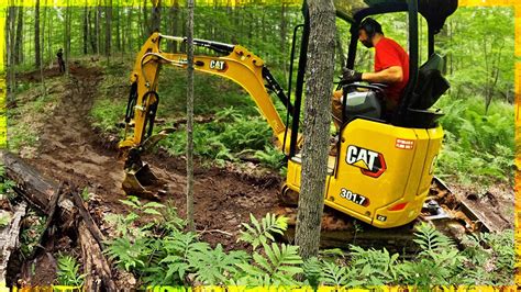 mini excavator building trails|how to build a trail.